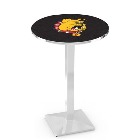 Holland Bar Stool Co 36" Chrome Ferris State Pub Table L217C3628FerrSt